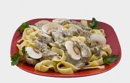 Паста со свининой и грибами